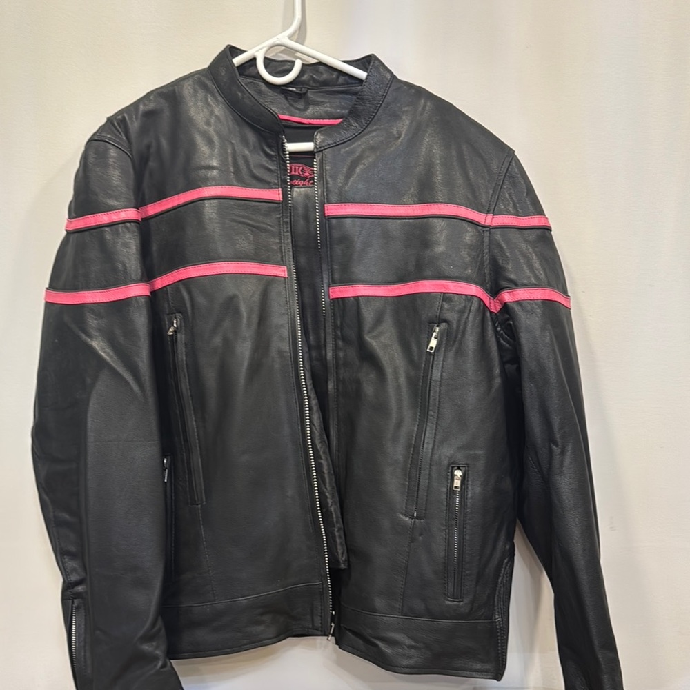 Unik Black and Pink Bomber Jacket with Varsity Style